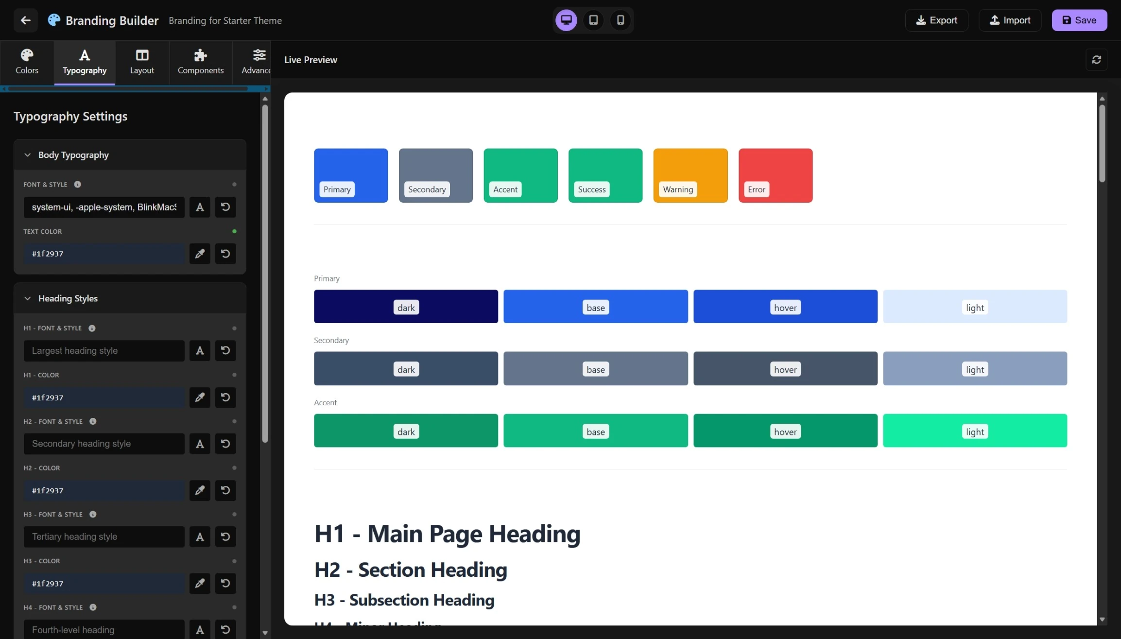 Visual Branding Builder